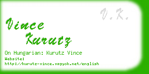 vince kurutz business card